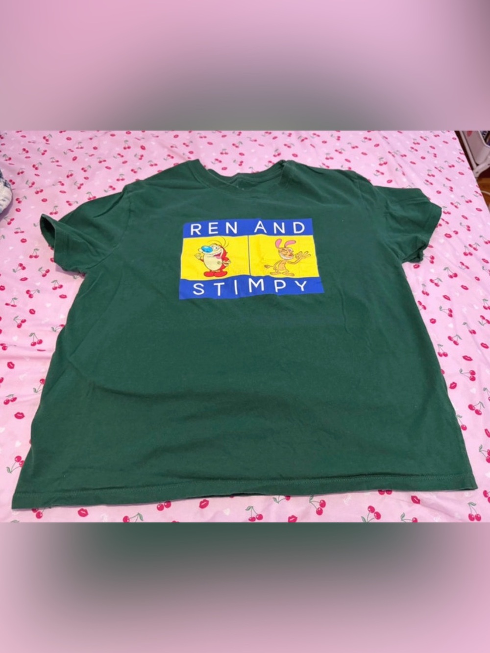 Ren and Stimpy graphic tee Green, Blue & Yellow